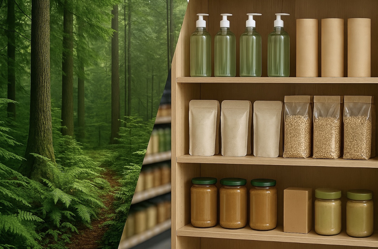 Image of sustainable products and the green earth